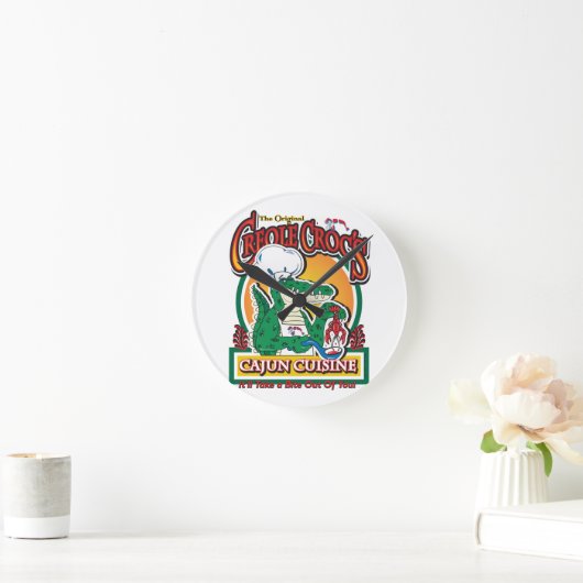 Mardi Gras Cajun Crocodile Runde Wanduhr (Zuhause)