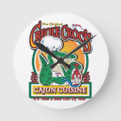 Mardi Gras Cajun Crocodile Runde Wanduhr (Vorderseite)