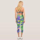 Mardi Gras Camouflage Camouflage Party farbig Capri Leggings (Rückseite)