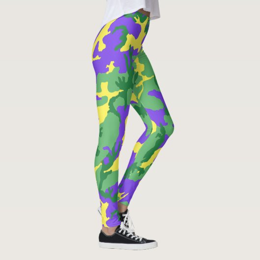 Mardi Gras Camouflage Camouflage Party farbig Leggings (Rechts)