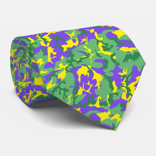 Mardi Gras Camouflage Camouflage Pattern Krawatte (Gerollt)