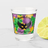 Mardi Gras Camouflage Mask Schnapsglas (Vorderseite)