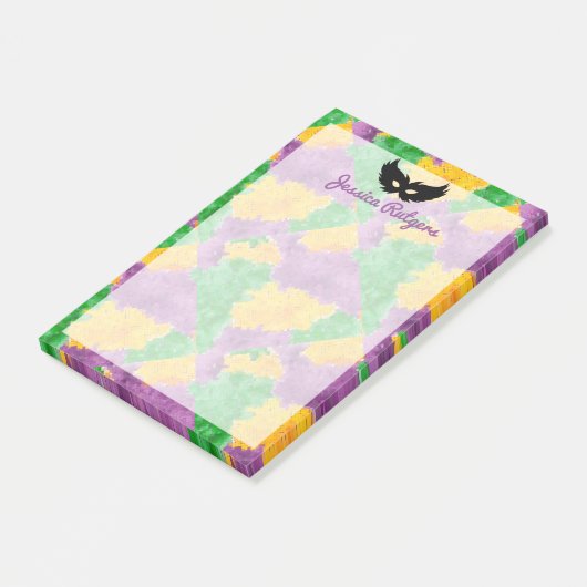 Mardi Gras Camouflage Post-it Klebezettel (angewinkelt)