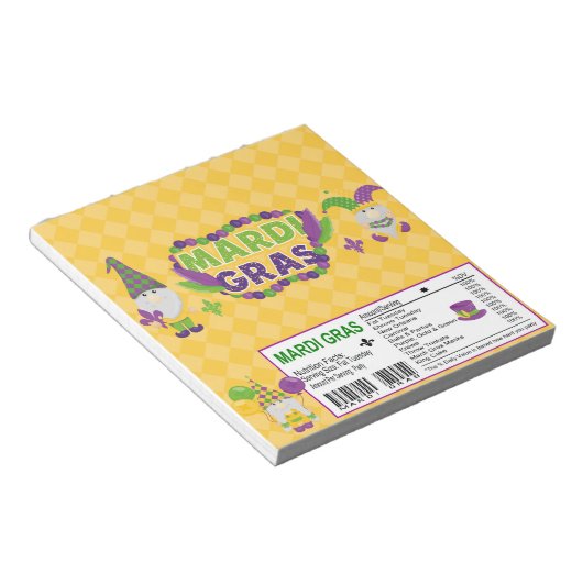 Mardi Gras Candy Bar Wrapper Gastgeschenke Notizblock (angewinkelt)