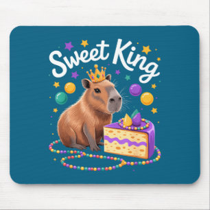 Mardi Gras Capybara süße Königskuchen Krone Karnev Mousepad