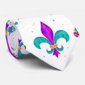 Mardi Gras Carnaval Green & Lila Masquerade Fun Krawatte (Gerollt)