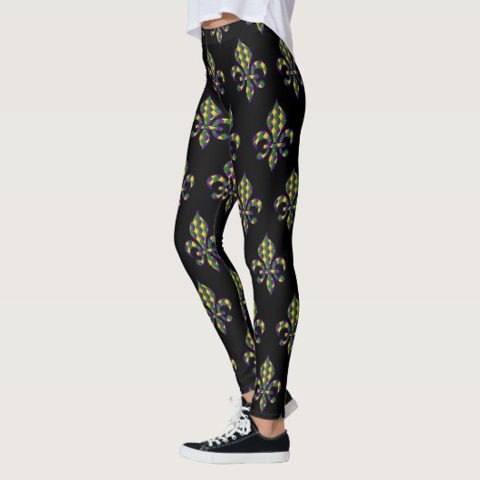 Mardi Gras Carnival Black Leggings (Links)