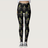 Mardi Gras Carnival Black Leggings (Vorderseite)