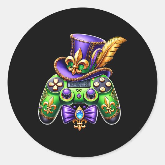 Mardi Gras Carnival Bo Runder Aufkleber (Vorderseite)