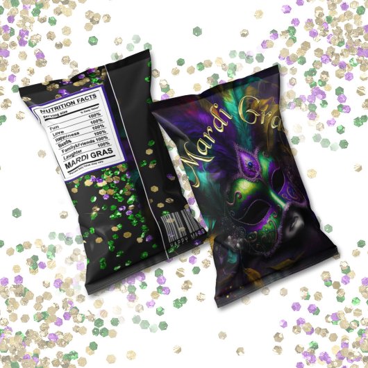 Mardi Gras Carnival Chip Bag Wrappers Gastgeschenk Notizblock