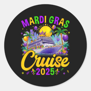 Mardi Gras Carnival Cruise 2025 Family Cruising Ma Runder Aufkleber