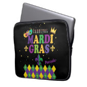 Mardi Gras Carnival Deco Lilie Pattern Laptopschutzhülle (Vorderseite Links)