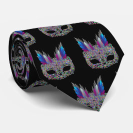 Mardi Gras Carnival Feather Mask NeckTie 2 Krawatte