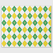Mardi Gras Carnival Geometric Rhombus Lilie Geschenkpapier (Flach)