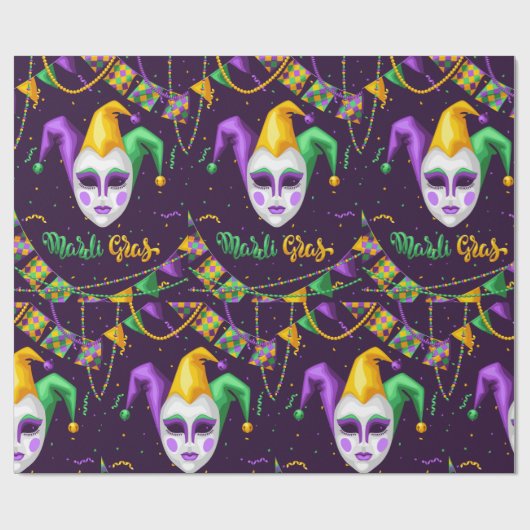 Mardi Gras Carnival Geschenkpapier (Flach)