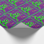 Mardi Gras Carnival Green Jesters mit Confetti Geschenkpapier (Ecke)