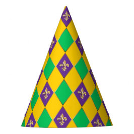 Mardi Gras Carnival Harlequin Lilie Diamond Partyhütchen