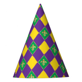Mardi Gras Carnival Harlequin Lilie Diamond Partyhütchen