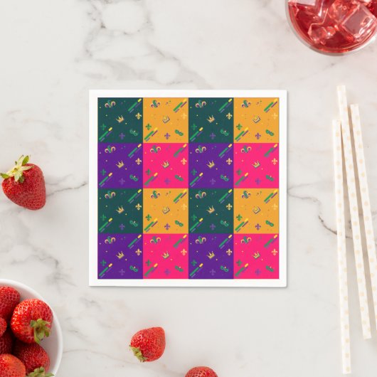 Mardi Gras Carnival Harlequin Lilie Diamond Serviette (Beispiel)