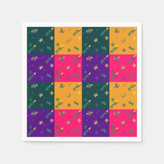 Mardi Gras Carnival Harlequin Lilie Diamond Serviette (Vorderseite)