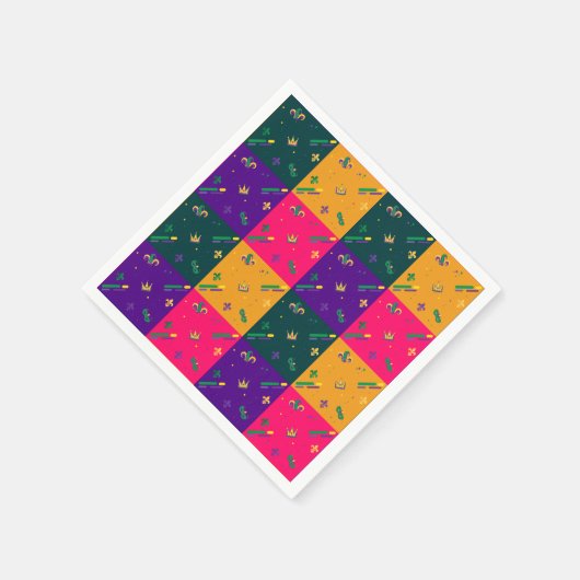 Mardi Gras Carnival Harlequin Lilie Diamond Serviette (Ecke)