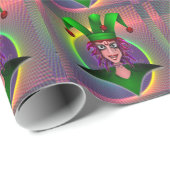 Mardi Gras Carnival Jester Geschenkpapier (Rolleneckpunkt)