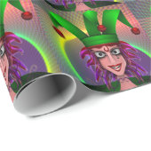 Mardi Gras Carnival Jester Geschenkpapier (Rolleneckpunkt)