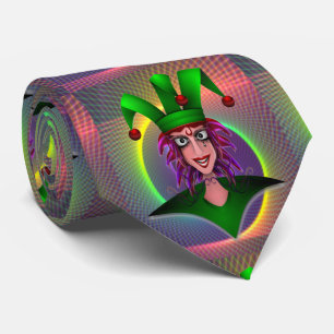 Mardi Gras Carnival Lila Green Jester Krawatte