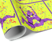 Mardi Gras Carnival Lila Jesters mit Confetti Geschenkpapier (Rolleneckpunkt)