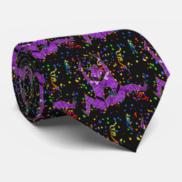 Mardi Gras Carnival Lila Jesters und Confetti Krawatte