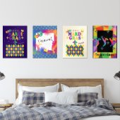 Mardi Gras Carnival Lilie Diamond Harlequin Bilderwand Sets (Schlafzimmer)