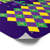 Mardi Gras Carnival Lilie Diamond Harlequin Poster (Ecke)