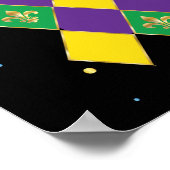 Mardi Gras Carnival Lilie Diamond Harlequin Poster (Ecke)