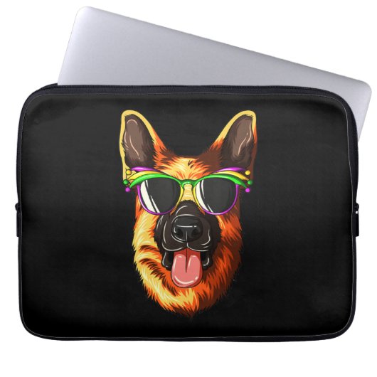 Mardi Gras Carnival Mask German Shepherd Laptopschutzhülle (Vorderseite)