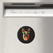 Mardi Gras Carnival Mask German Shepherd Magnet (In Situ (Geschirrspüler))