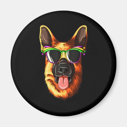 Mardi Gras Carnival Mask German Shepherd Magnet (Vorne)