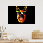 Mardi Gras Carnival Mask German Shepherd Poster (Küche)