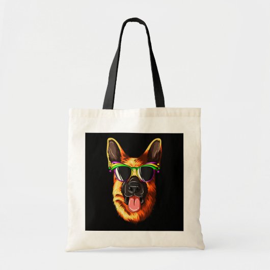 Mardi Gras Carnival Mask German Shepherd Tragetasche (Vorne)