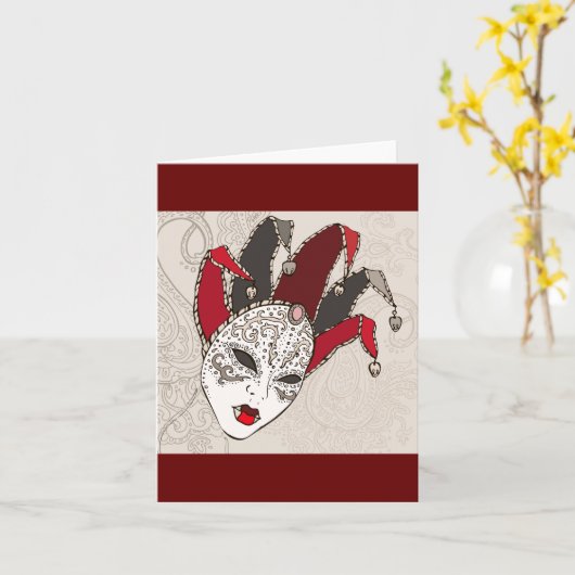 Mardi Gras Carnival Mask Mitteilungskarten (Gelbe Blume)