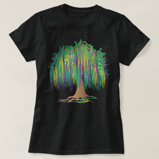Mardi Gras Carnival Mexican Graphic Bead Tree Bour T-Shirt (Design vorne)