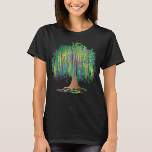 Mardi Gras Carnival Mexican Graphic Bead Tree Bour T-Shirt