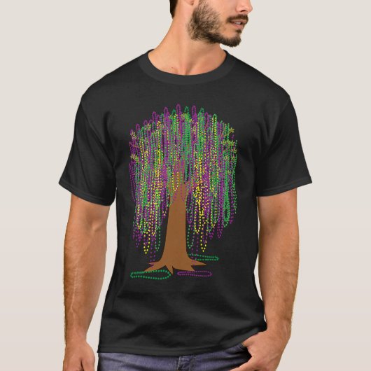 Mardi Gras Carnival Mexican Graphic Bead Tree Bour T-Shirt (Vorderseite)