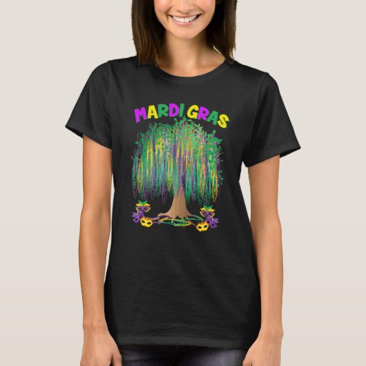Mardi Gras Carnival Mexican Graphic Bead Tree Bour T-Shirt (Vorderseite)