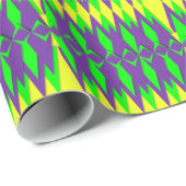 Mardi Gras Carnival Neon Green Yellow Lila Geschenkpapier (Rolleneckpunkt)