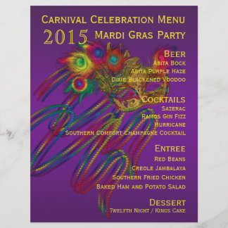 Mardi Gras Carnival Party Menu Stationierung