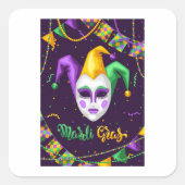 Mardi Gras Carnival Square Sticker (Vorderseite)