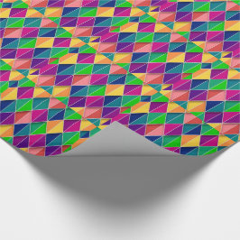 Mardi Gras Carnival Yellow Purple Green Diamonds Geschenkpapier