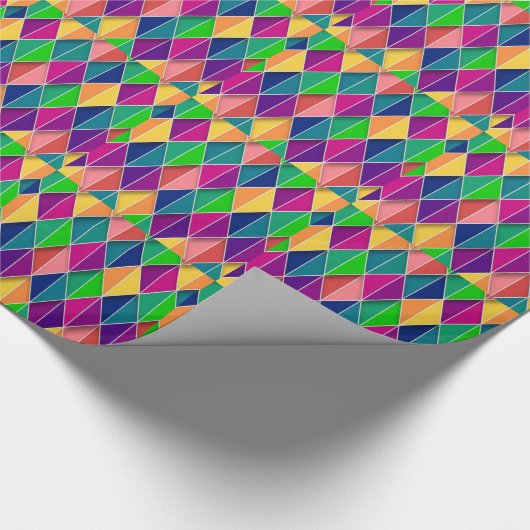 Mardi Gras Carnival Yellow Purple Green Diamonds Geschenkpapier (Ecke)