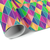 Mardi Gras Carnival Yellow Purple Green Diamonds Geschenkpapier (Rolleneckpunkt)