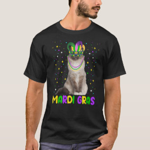 Mardi Gras Carnivals Niedliche Birman Cat Animes T-Shirt